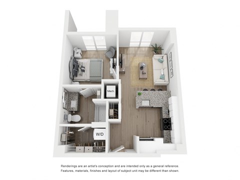 A2 Alt Floor Plan at Link Apartments® H Street, Washington, 20002
